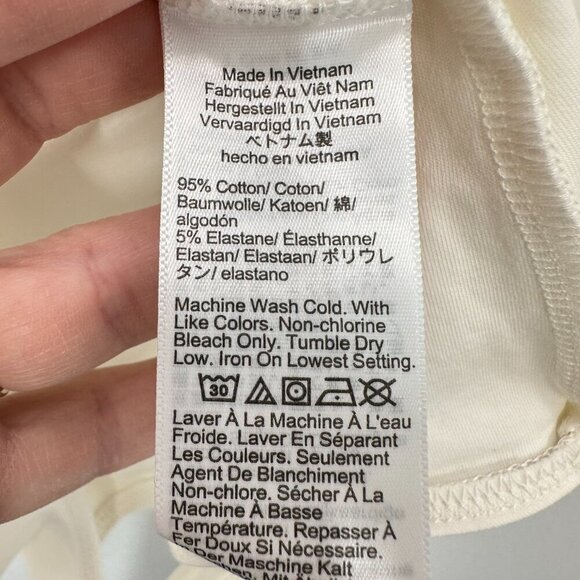 J. Crew Size XS Ivory Scoopback‎ bodysuit in stretch cotton blend Layering - Picture 3 of 7